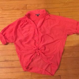 Express button down blouse, salmon color